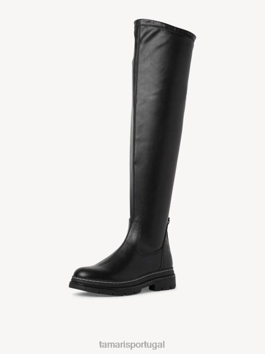 Tamaris mulheres bota overknee - preta D06N1929