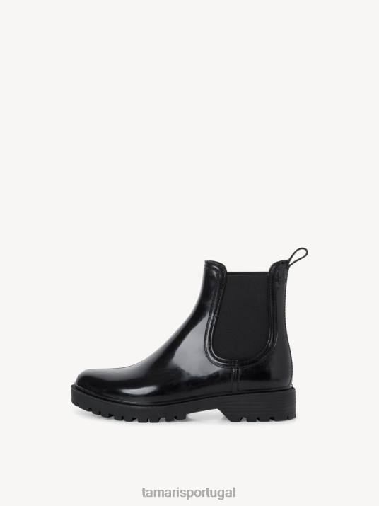 Tamaris mulheres botas de borracha - preto/preto líquido D06N1755