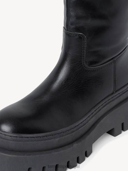 Tamaris mulheres botas de couro - couro preto/preto D06N107