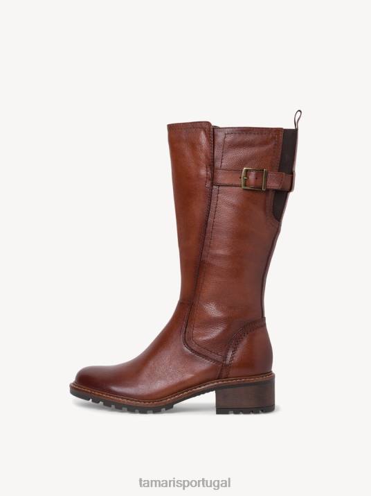 Tamaris mulheres botas de couro - marrom/castanho D06N1797