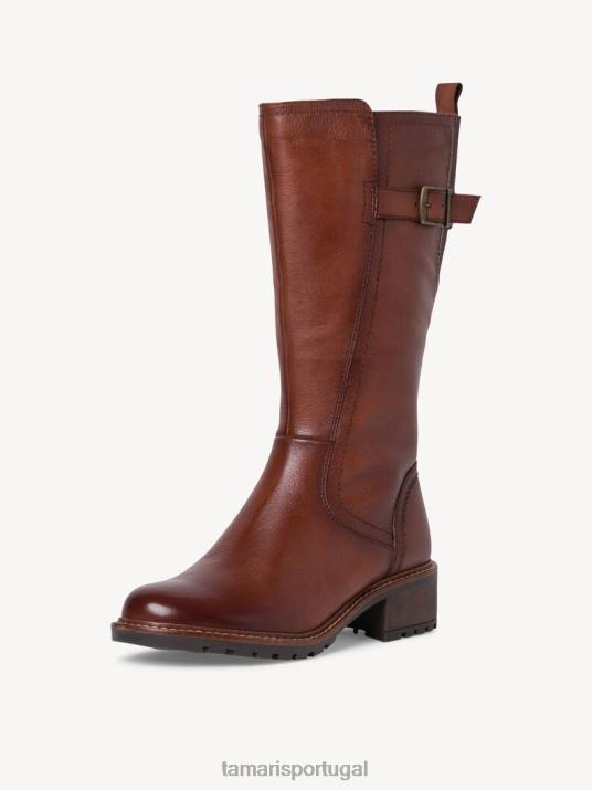 Tamaris mulheres botas de couro - marrom/castanho D06N1797