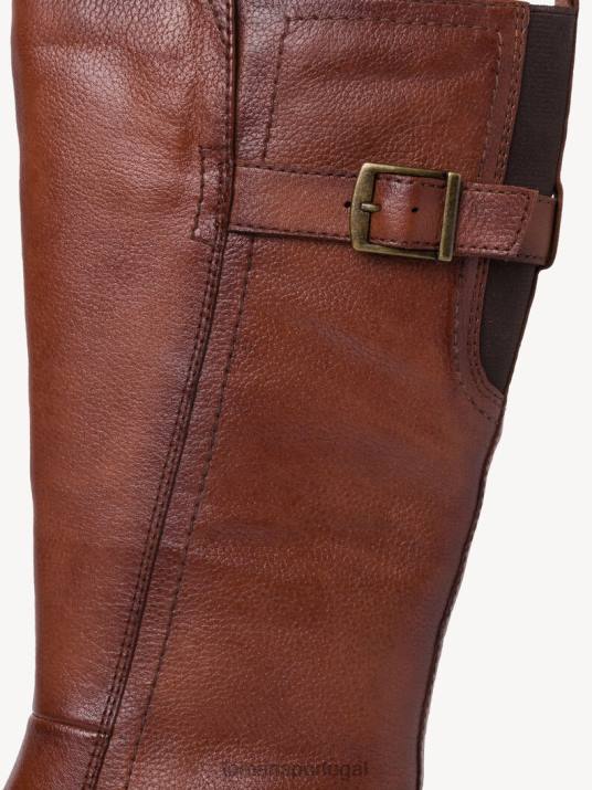 Tamaris mulheres botas de couro - marrom/castanho D06N1797