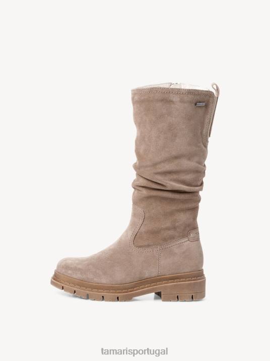 Tamaris mulheres botas de couro - marrom/taupe D06N598