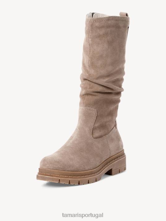 Tamaris mulheres botas de couro - marrom/taupe D06N598