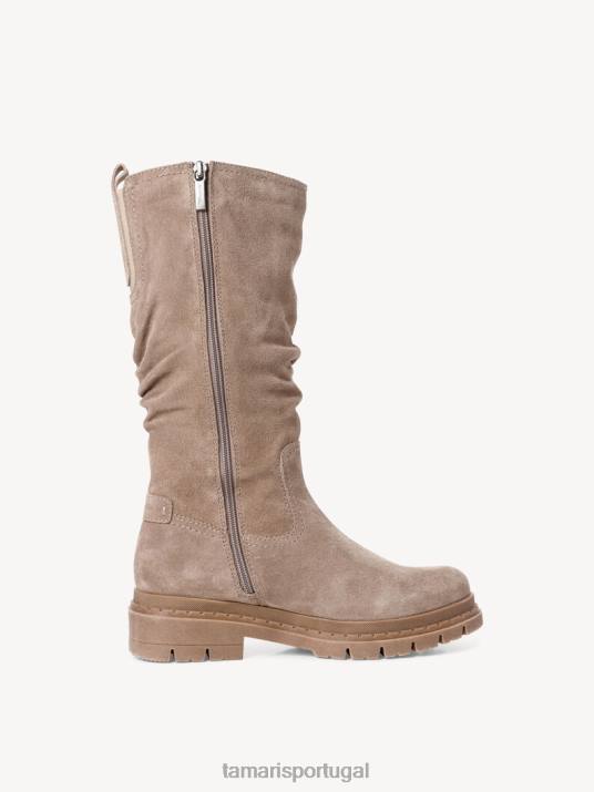 Tamaris mulheres botas de couro - marrom/taupe D06N598