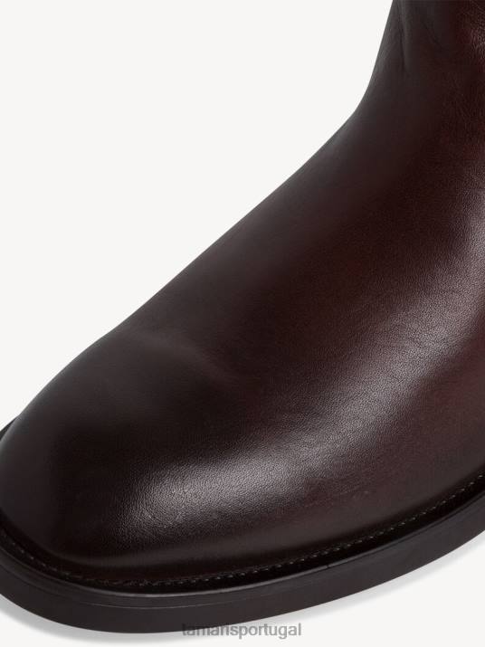 Tamaris mulheres botas em pele - castanho/café D06N1680