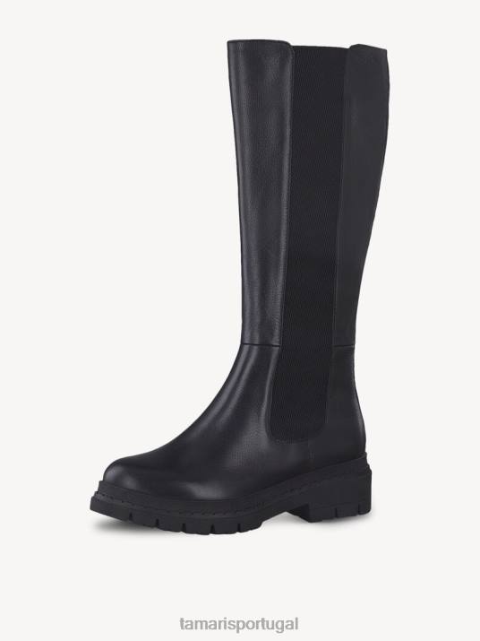 Tamaris mulheres botas em pele - napa preta/preta D06N1043