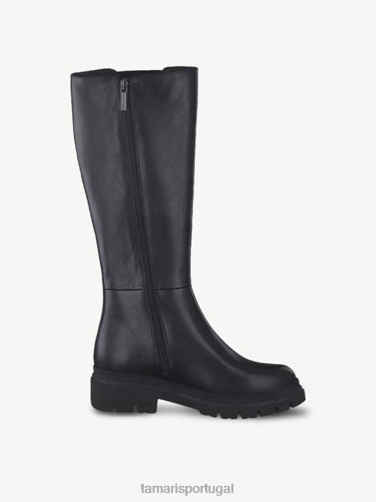 Tamaris mulheres botas em pele - napa preta/preta D06N1043