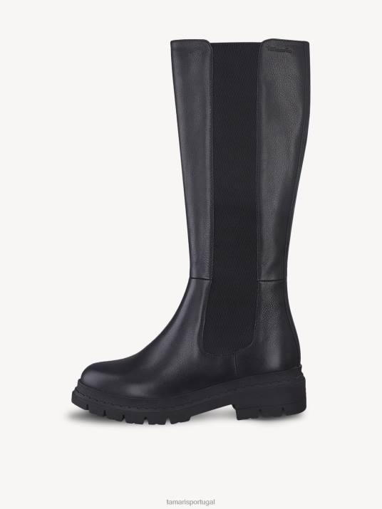 Tamaris mulheres botas em pele - napa preta/preta D06N1043