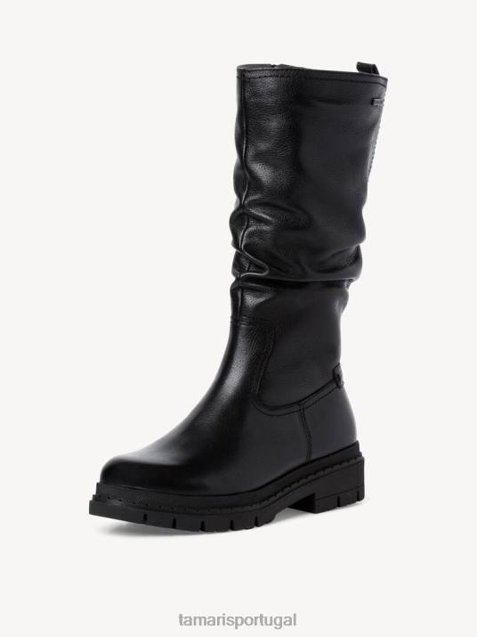 Tamaris mulheres botas em pele - napa preta/preta D06N1124