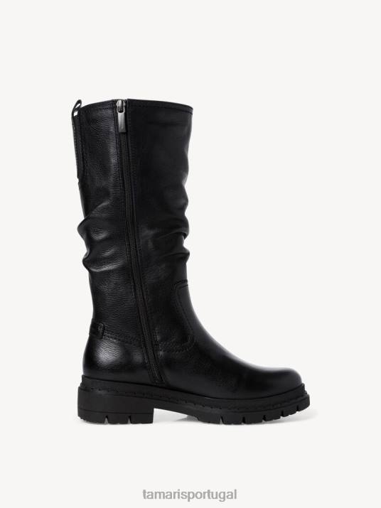 Tamaris mulheres botas em pele - napa preta/preta D06N1124