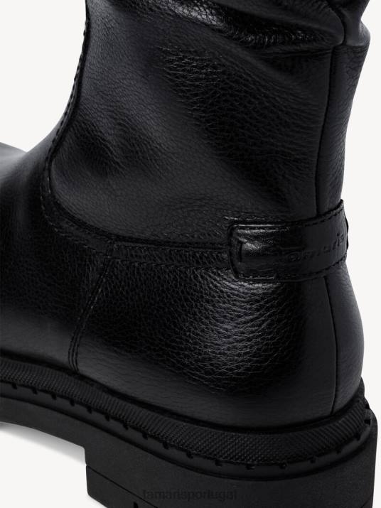 Tamaris mulheres botas em pele - napa preta/preta D06N1124