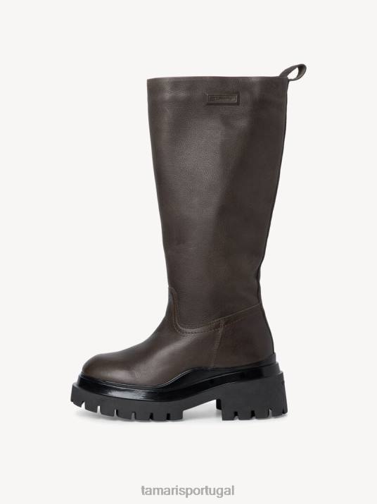 Tamaris mulheres botas em pele - verde/oliva D06N80