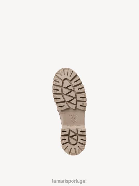 Tamaris mulheres chinelo de couro - bege/taupe D06N1447