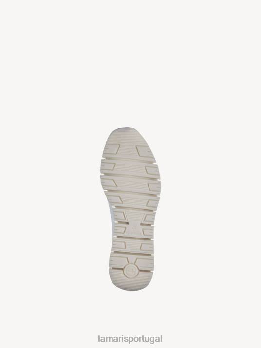 Tamaris mulheres chinelo de couro - branco/couro branco D06N1677