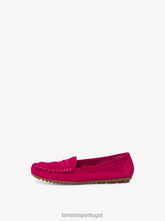 Tamaris mulheres mocassim de couro - rosa/fuxia D06N991