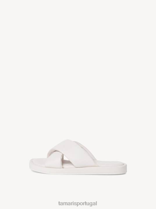 Tamaris mulheres mule de couro - branco/offwhite D06N1202