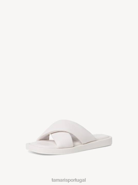 Tamaris mulheres mule de couro - branco/offwhite D06N1202