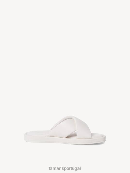 Tamaris mulheres mule de couro - branco/offwhite D06N1202