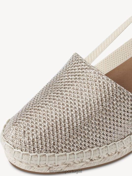 Tamaris mulheres espadrill - metalizado/dourado claro D06N1632