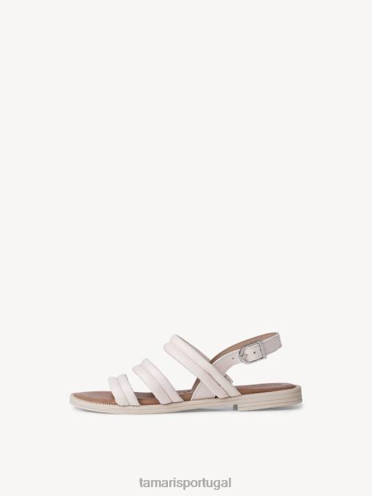 Tamaris mulheres sandália de couro - branco/offwhite D06N1729