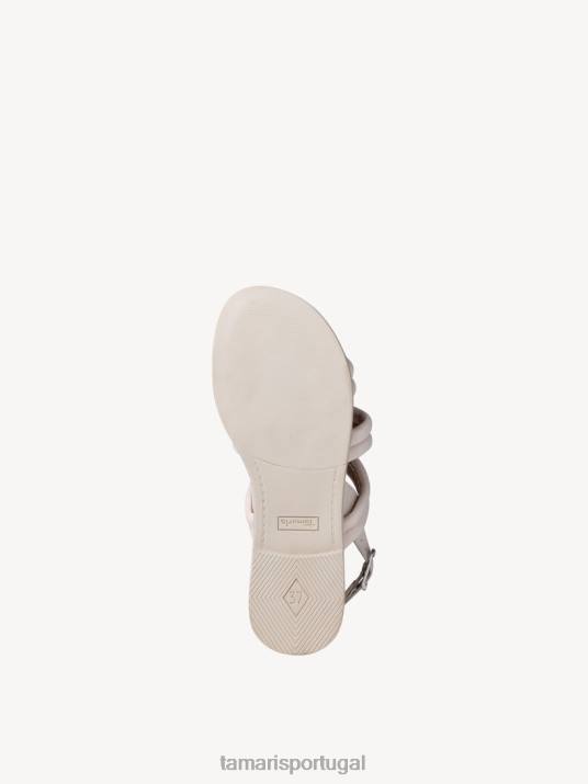 Tamaris mulheres sandália de couro - branco/offwhite D06N1729