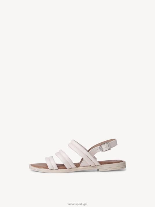 Tamaris mulheres sandália de couro - branco/offwhite D06N1729