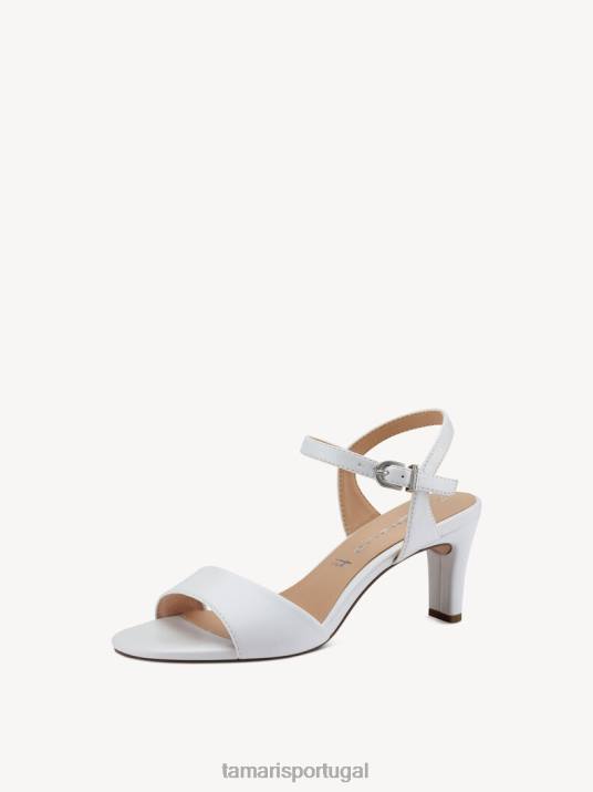 Tamaris mulheres sandália salto alto - branco/branco fosco D06N386