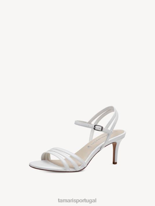 Tamaris mulheres sandália salto alto - branco/branco fosco D06N392