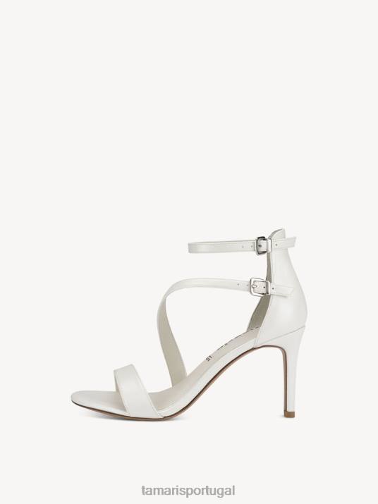 Tamaris mulheres sandália salto alto - branco/branco pérola D06N1233