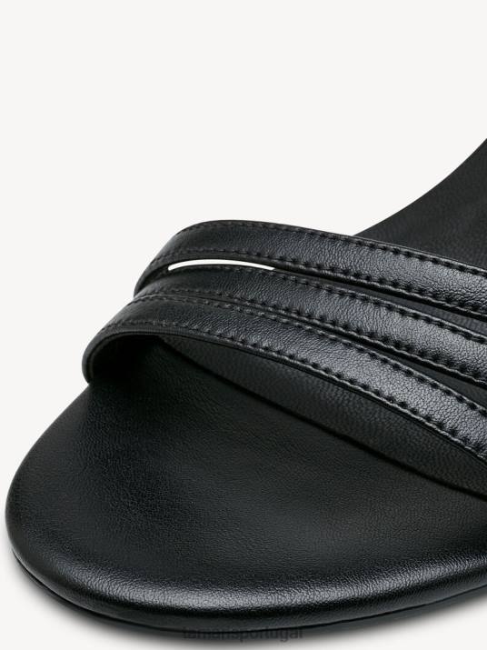 Tamaris mulheres sandália salto alto - preto/preto fosco D06N863