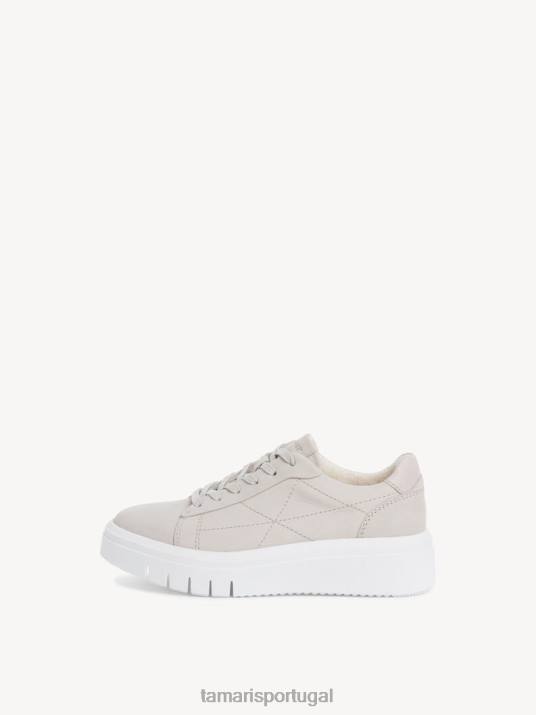 Tamaris mulheres tênis de couro - branco/offwhite D06N533