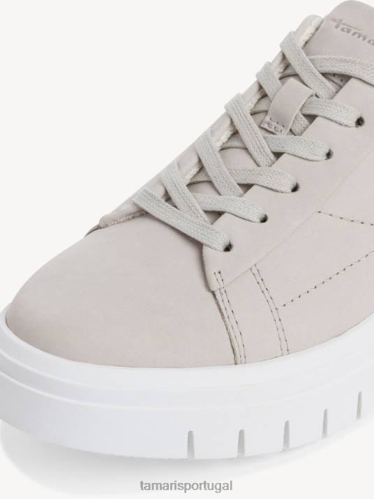 Tamaris mulheres tênis de couro - branco/offwhite D06N533